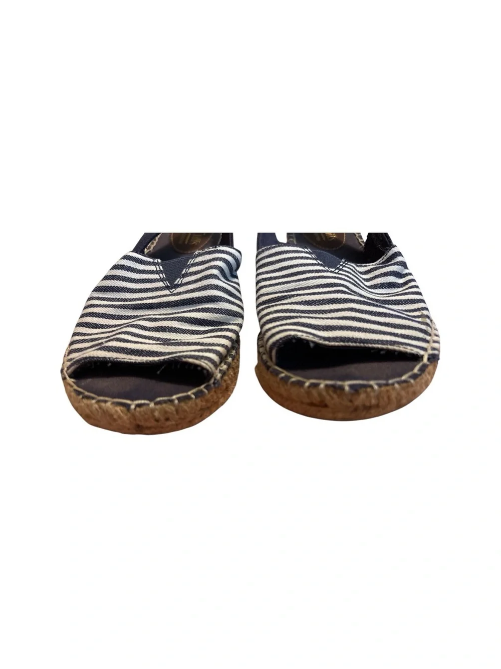 Cliffs by White Mountain Navy Stripe Espadrille Slingback Sandals 7.5
